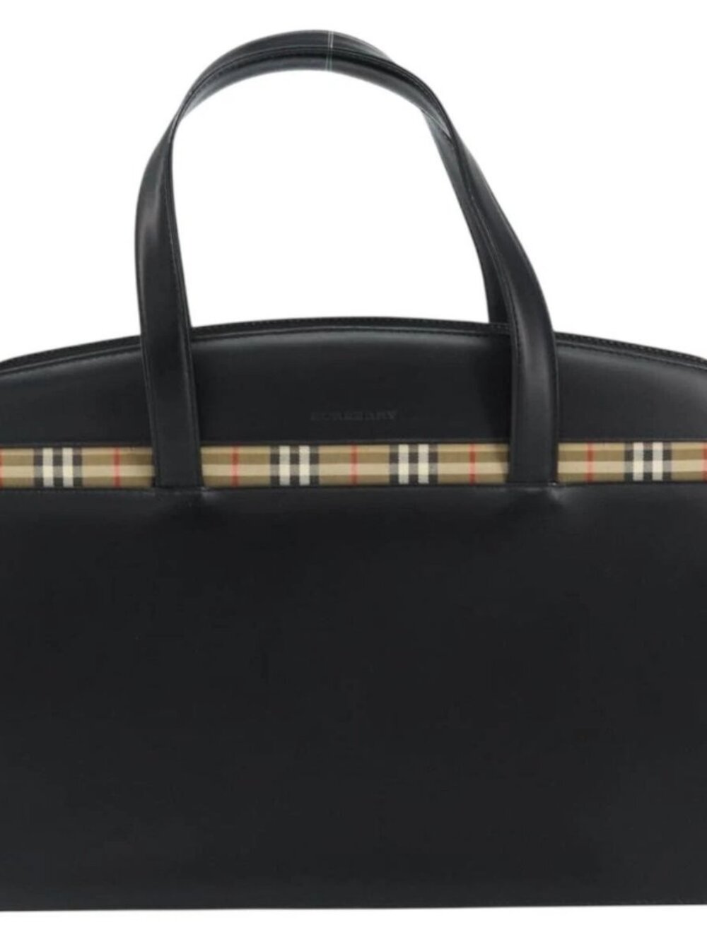 BURBERRY Hand Bag Leather Black Silver Auth 155218 - Picture 2 of 16